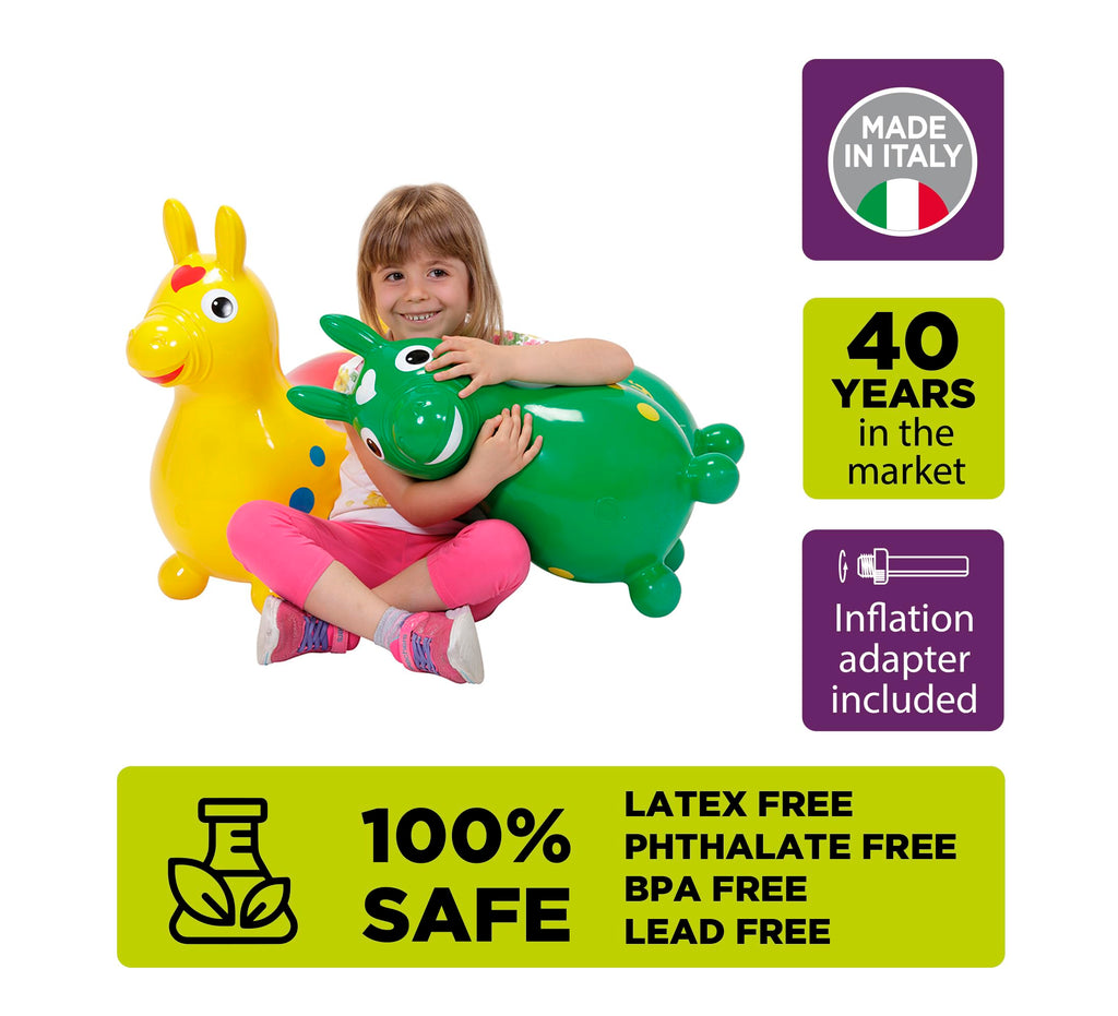 Gymnic Rody Bounce Horse Yellow | Safe Inflatable Toy for Balance and Coordination