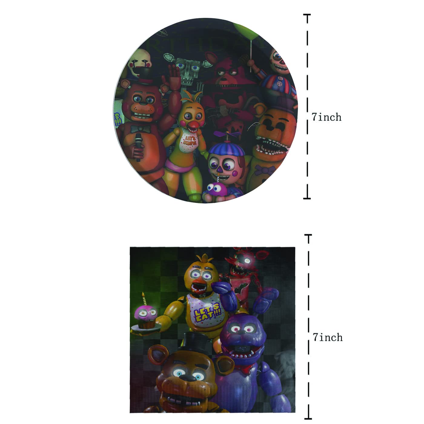 GYSIXGAOSU 40pcs Five Nights Party Supplies — 20 Plates & 20 Napkins for Birthday Decorations