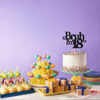 Gyufise 1 Pack Bruh I'm 18 Cake Topper - Black Glitter | 18th Birthday Party Decor