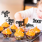 Gyufise 30 Pack Black Glitter 18th Birthday Cupcake Toppers – Hello Sweet 18