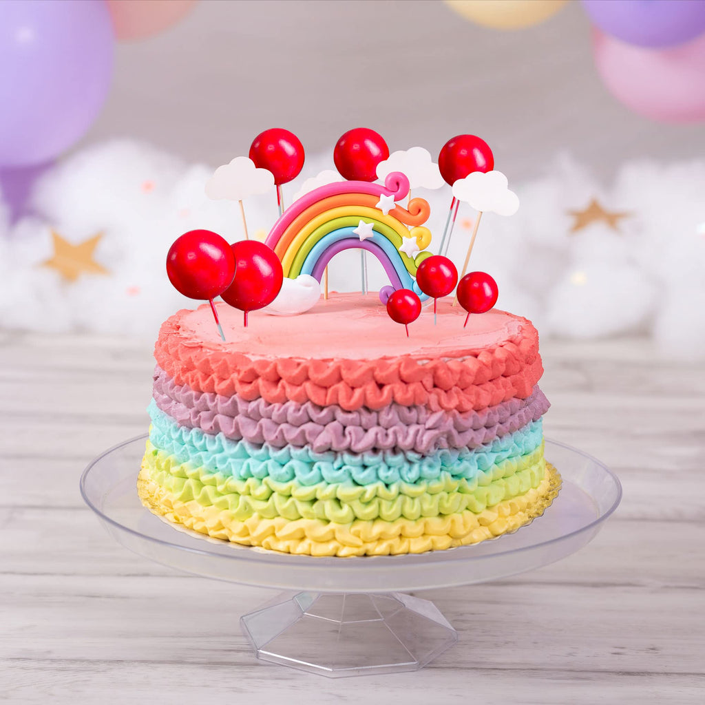 Gyufise 30Pcs Mini Balloon Cake Toppers – Foam Ball Picks for Cakes, Cupcakes & Desserts