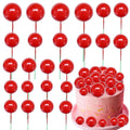 Gyufise 30Pcs Mini Balloon Cake Toppers – Foam Ball Picks for Cakes, Cupcakes & Desserts