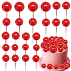 Gyufise 30Pcs Mini Balloon Cake Toppers – Foam Ball Picks for Cakes, Cupcakes & Desserts