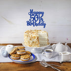 Gyufise Happy 50th Birthday Cake Topper – Blue Glitter, 50 & Fabulous Cheers to 50 Years Old