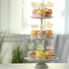 Gyufise 30Pcs 60th Birthday Cupcake Toppers – Gold Cake Decorations for 60th Birthday & Anniversary