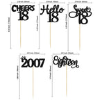 Gyufise 30 Pack Black Glitter 18th Birthday Cupcake Toppers – Hello Sweet 18
