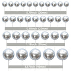 Gyufise 30Pcs Mini Balloon Cake Toppers – Foam Ball Cupcake Picks, Faux Pearl Balls, Silver