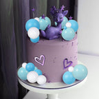 Gyufise 30Pcs Colorful Foam Ball Cake Toppers - Deep Blue, Light Blue & White (2.5cm-5cm)