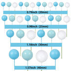 Gyufise 30Pcs Colorful Foam Ball Cake Toppers - Deep Blue, Light Blue & White (2.5cm-5cm)