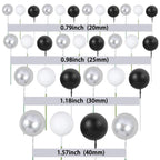 Gyufise 30Pcs Ball Cake Toppers – Foam Ball Picks for Cakes & Desserts (Silver/Black/White)