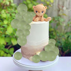 Gyufise 30Pcs Ball Cake Toppers – Matcha Green Foam Balloon Picks for Celebrations