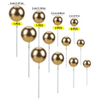 Gyufise 30Pcs Mini Balloon Cake Toppers – Gold Foam Ball Picks for Parties