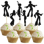 Gyufise 24Pcs 70's Disco Cupcake Toppers – Disco Ball Party Decor