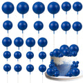 Gyufise 30Pcs Ball Cupcake Toppers – Foam Ball Cake Picks, Royal Blue