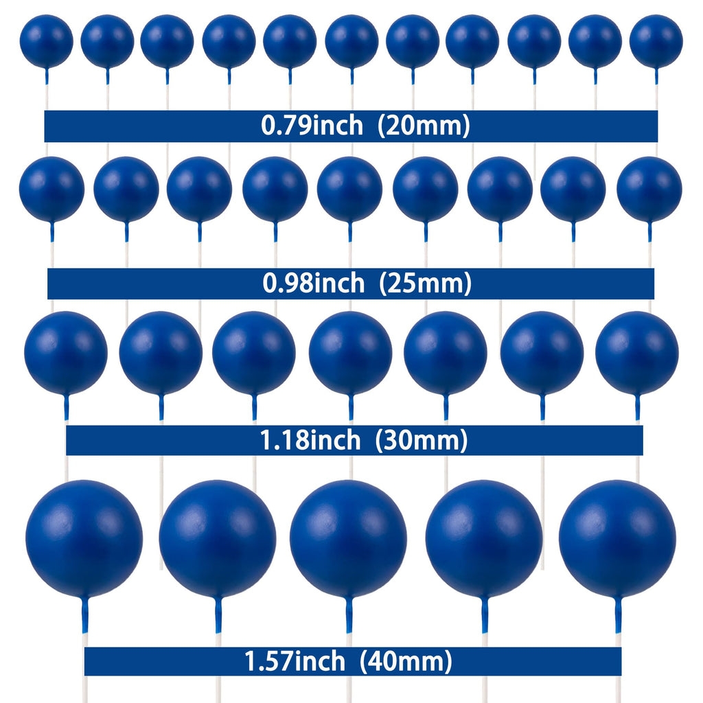 Gyufise 30Pcs Ball Cupcake Toppers – Foam Ball Cake Picks, Royal Blue