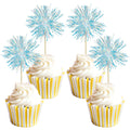 Gyufise 30Pcs Foil Firework Cupcake Toppers – Sparkle Tinsel Cake Decorations