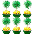 Gyufise 30Pcs Foil Firework Cupcake Toppers – Sparkle Tinsel Decorations, Dark Green