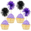 Gyufise 30Pcs Foil Firework Cupcake Toppers – Sparkle Tinsel Decorations