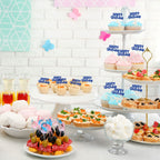 Gyufise 24Pcs Happy Birthday Cupcake Toppers - Blue Glitter Party Picks