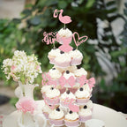 Gyufise 36-Pack Oh Baby Cupcake Toppers – Girl Theme Pink Glitter Cake Picks