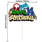 Gyufise Happy 14th Birthday Cake Topper – Glitter Video Game Cake Pick, Game On