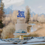 Gyufise 1Pcs Happy 40th Birthday Cake Topper – Glitter 'Cheers to 40 Years' (Blue)