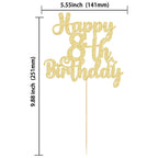 Gyufise Happy 8th Birthday Cake Topper – Glitter Gold, 8 & Fabulous, Cheers to 8 Years
