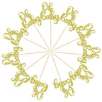 Gyufise 36 Pack Oh Baby Cupcake Toppers – Glitter Gold Cake Decorations for Baby Shower & Birthday