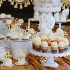 Gyufise 36 Pack Oh Baby Cupcake Toppers – Glitter Gold Cake Decorations for Baby Shower & Birthday
