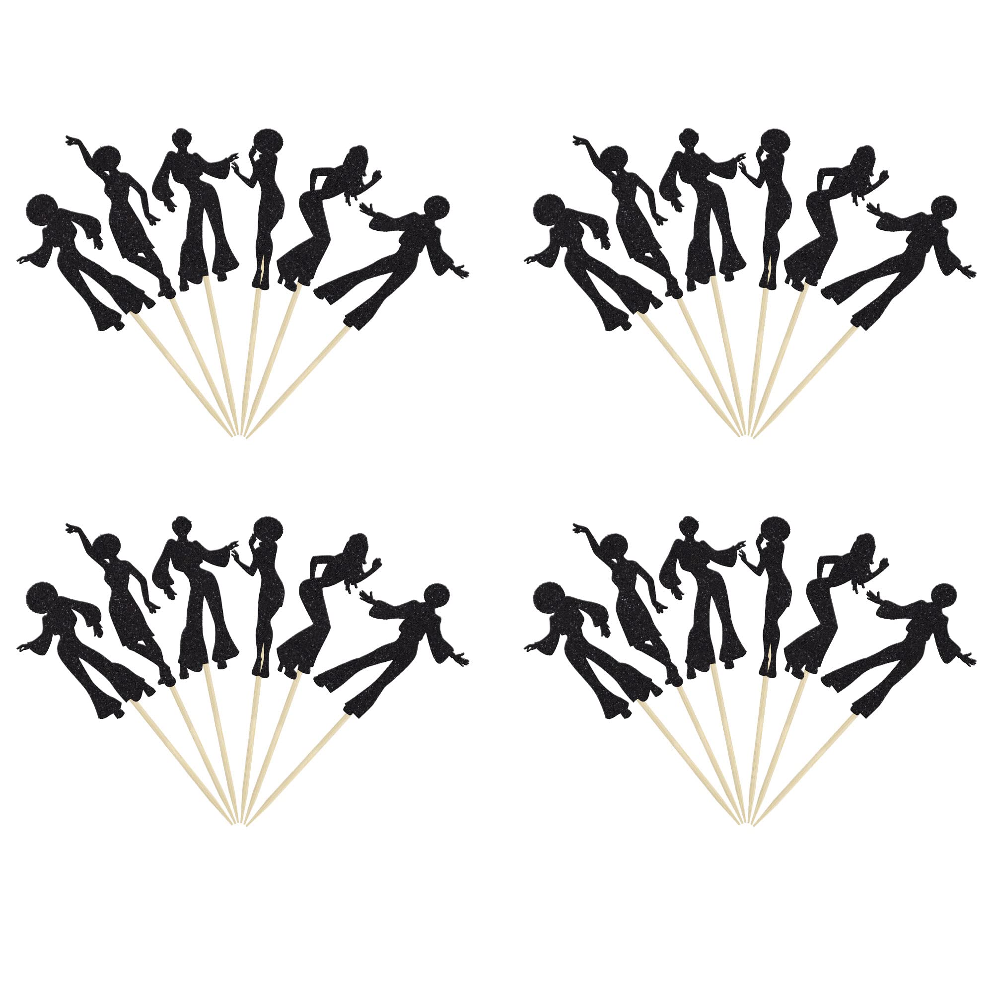 Gyufise 24Pcs 70's Disco Cupcake Toppers – Disco Ball Party Decor