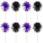 Gyufise 30Pcs Foil Firework Cupcake Toppers – Sparkle Tinsel Decorations