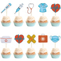 Gyufise Nurse Cupcake Toppers – 36Pcs RN Graduation Cake Picks for Medical Theme Parties