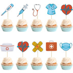 Gyufise Nurse Cupcake Toppers – 36Pcs RN Graduation Cake Picks for Medical Theme Parties