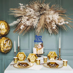Gyufise Happy 50th Birthday Cake Topper – Blue Glitter, 50 & Fabulous Cheers to 50 Years Old