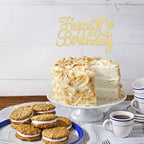 Gyufise 1 Pack Gold Happy 70th Birthday Cake Topper | Glitter 70th Birthday Party Decoration