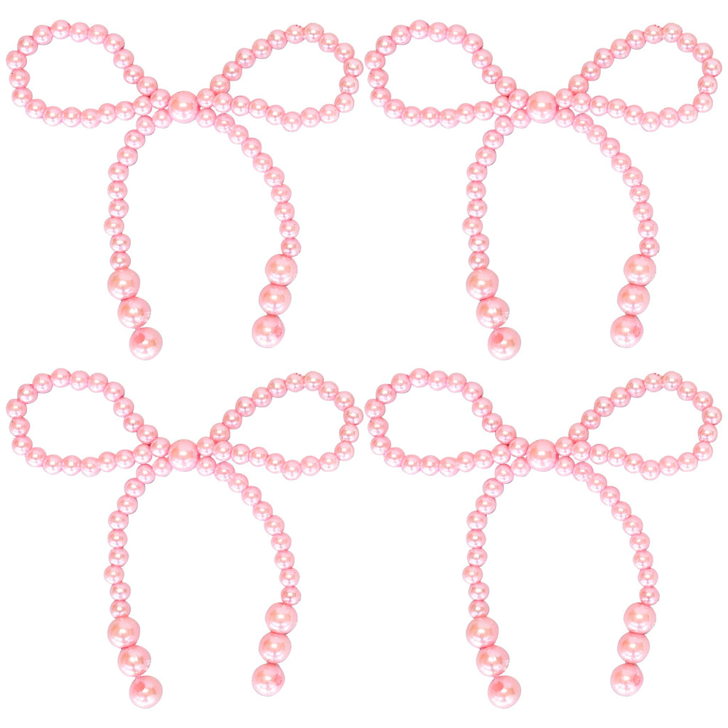 Gyufise 15Pcs Pearl Bow Cake Toppers – Elegant Cake Decorations for Weddings, Birthdays, Baby Showers