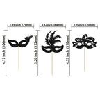 Gyufise 24Pcs Masquerade Masks Cupcake Toppers – Glitter Party Picks for Cakes & Desserts