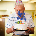 Gyufise 70th Birthday Cake Topper – Glitter 70 & Fabulous (Blue), Cheers to 70 Years