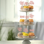 Gyufise 30 Pcs 80th Birthday Cupcake Toppers – Rose Gold Cake Decorations for 80th Birthday & Anniversary