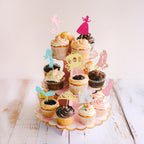 Gyufise 36Pcs Princess Cupcake Toppers – Colorful Glitter Mermaid, Castle & Crown Cake Decorations