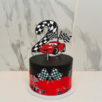 Gyufise Race Car Cake Topper Glitter – 1pc for Racing Birthday Cakes