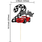Gyufise Race Car Cake Topper Glitter – 1pc for Racing Birthday Cakes