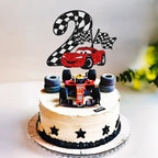 Gyufise Race Car Cake Topper Glitter – 1pc for Racing Birthday Cakes