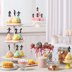 Gyufise 24Pcs 70's Disco Cupcake Toppers – Disco Ball Party Decor