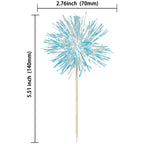 Gyufise 30Pcs Foil Firework Cupcake Toppers – Sparkle Tinsel Cake Decorations