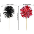 Gyufise 30Pcs Foil Firework Cupcake Toppers – Sparkle Tinsel Cake Picks for Parties