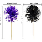 Gyufise 30Pcs Foil Firework Cupcake Toppers – Sparkle Tinsel Decorations