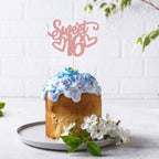 Gyufise Sweet 16 Cake Topper – Rose Gold Glitter for 16th Birthday