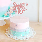 Gyufise Sweet 16 Cake Topper – Rose Gold Glitter for 16th Birthday