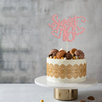 Gyufise Sweet 16 Cake Topper – Rose Gold Glitter for 16th Birthday